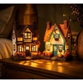 thumbnail image 4 of 2026 New 2 Pack Fall Thanksgiving LED Lighted Resin Village Houses, 5.9" Hand-Painted Pumpkin Cottage Figurines, Warm Glow Autumn Home Decor for Mantel Tabletop Shelf, 4 of 6