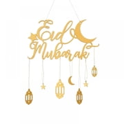 Ramadan Kareem Wooden Ornaments Ramadan Eid Mubarak Auspicious Letter Wall Decoration Stars Moon Decoration