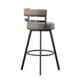 thumbnail image 4 of Gene Metal and Beige Faux Leather Swivel Bar Stool, 4 of 9