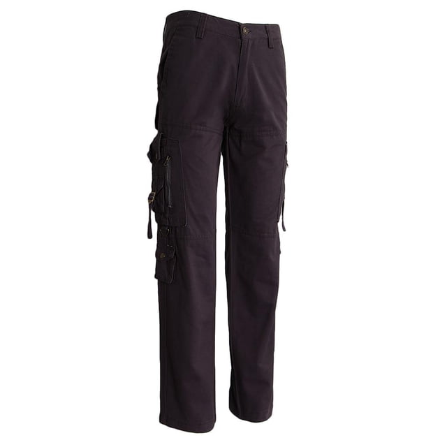 TISHITA Pantalon de Travail Rétro Élégant pour Homme Garçon à Multiples Poches pour la Marche et la Randonnée 10 Tailles Gris
