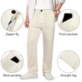 thumbnail image 6 of Heyfanee Mens Corduroy Casual Pants Relaxed Fit Trousers for Men with Belt Loops, 6 of 6