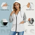 thumbnail image 5 of jtjvou Lightweight Rain Jacket Women with Hood Packable Waterproof Windbreaker Rain Coats for Adults White L, 5 of 8