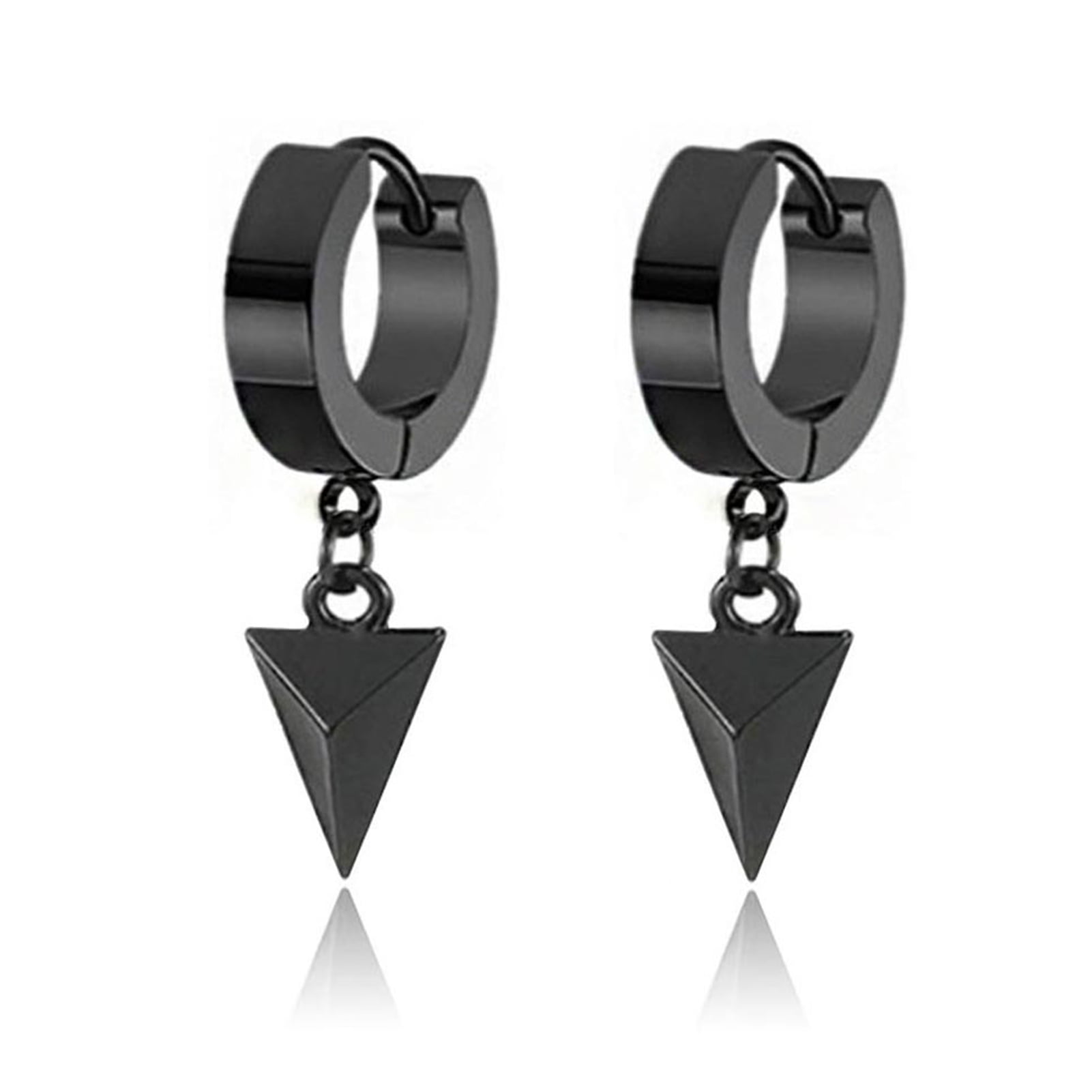 Black 15MM Cross Huggie Hoop Earrings | Claire's US