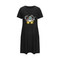 thumbnail image 4 of Sakmal Sleepwear for Women Soft Loose Black Playful Loungewear Cartoon Print Short Sleeve Crew Neck Short Nightgowns S-2XL, 4 of 5