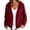 Wine, variant on Women Button Hooded Sweatshirt Jacket Soft Lightweight Hoodies Cardigan with Drawstring Hem Side Pockets Loose Fitting Casual Daily Outwear Blue M