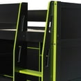 thumbnail image 4 of Mirightone Full Loft Bed with Gaming Desk, Full Gaming Loft Bed with Storage and Wardrobe, Gaming Loft Bed with Light for Adults, (Black+Green), 4 of 7