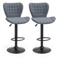 thumbnail image 1 of HOMCOM Tabourets de Bar Ensemble de 2 Chaises de Bar Pivotantes à Hauteur Réglable avec Dossier, 1 of 10