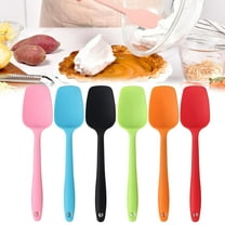 Food Grade Silicone Spatula Set Heat Resistant Small Rubber Spatulas,6 piece Silicone Spoonula Spatula Non-stick Baking Curved Spatulas Multicolor