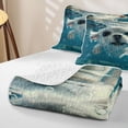 thumbnail image 4 of Erosebridal Sea Dog Bed Spread Queen, Marine Animal Queen Coverlet Set, Reversible 3pcs, 1 Quilt and 2 Pillowcases, 4 of 7