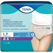 4 Pack - Tena ProSkin Incontinence Underwear for Women, Maximum Absorbency, Large, 18 ct