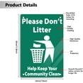 thumbnail image 2 of Aluminum Please Don't Litter Help Keep Your Community Clean Sign 8 x 12 Inches Aluminum Warning Metal Signs, Indoor or Outdoor Use for Home Business, UV Protected & Waterproof, 2 of 5