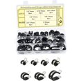 thumbnail image 1 of shiyou-42PCS 7 Sizes Cable Clamp Assortment Kit Stainless Steel Wire Clamp R Tape Clamp Hose Bracket Suitable for Pipeline and Line Maintenance Management, 1 of 4