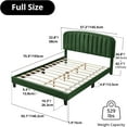 thumbnail image 2 of Intexca Full Size Velvet Bed Frame, Adjustable Headboard, Wood Slats (Green), 2 of 5