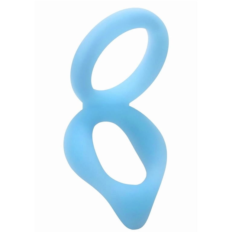 Doc Johnson Rock Solid Dual Enhancer Glow in the Dark Silicone Penis Ring,  Blue