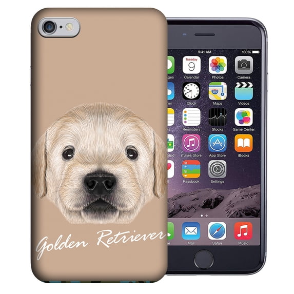 MUNDAZE Apple iPhone 6 7 8 PLUS Design Case - Golden Retriever Puppy Realistic Art Design Cover