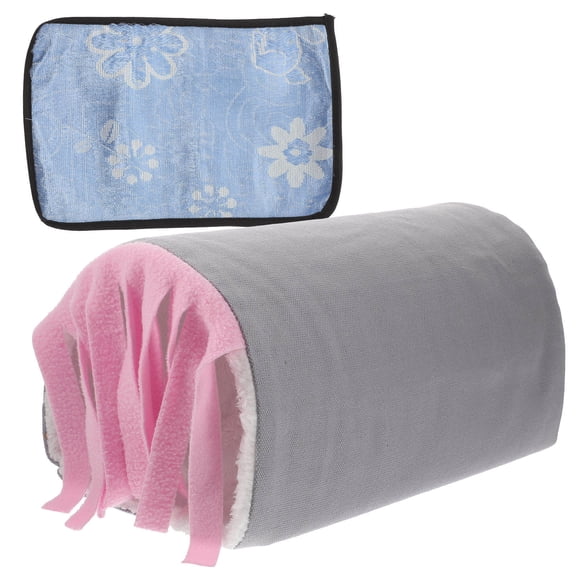 Milisten Grey Canvas Pet Tunnel Bed for Small Pets, Plush Hideout and Cozy Resting Spot for Cats and Small Dogs