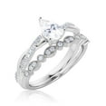 thumbnail image 3 of Gorgeous Art Deco 1.75 Carat Pear Cut Diamond Moissanite Engagement Ring, One Matching Band, Twisted Band Wedding Ring in 925 Sterling Silver With 18k White Gold Plating Gift For Her Promise Ring, 3 of 3