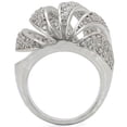 thumbnail image 4 of Luxe Jewelry Designs Women's Rhodium Plated Brass Curve Ring with Round Cubic Zirconia - Size 10, 4 of 4