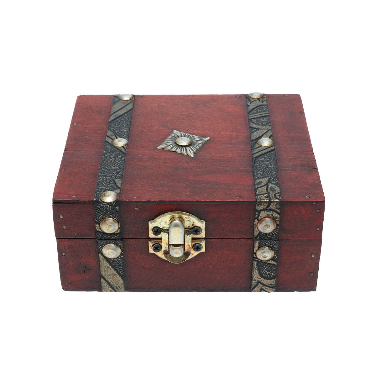 non-branded Antique Storage Box Storage Boxes Unique Archaistic Double Belt Wooden Container for Sitting Room Garden Bedroom Schoolroom Desk Drawer 