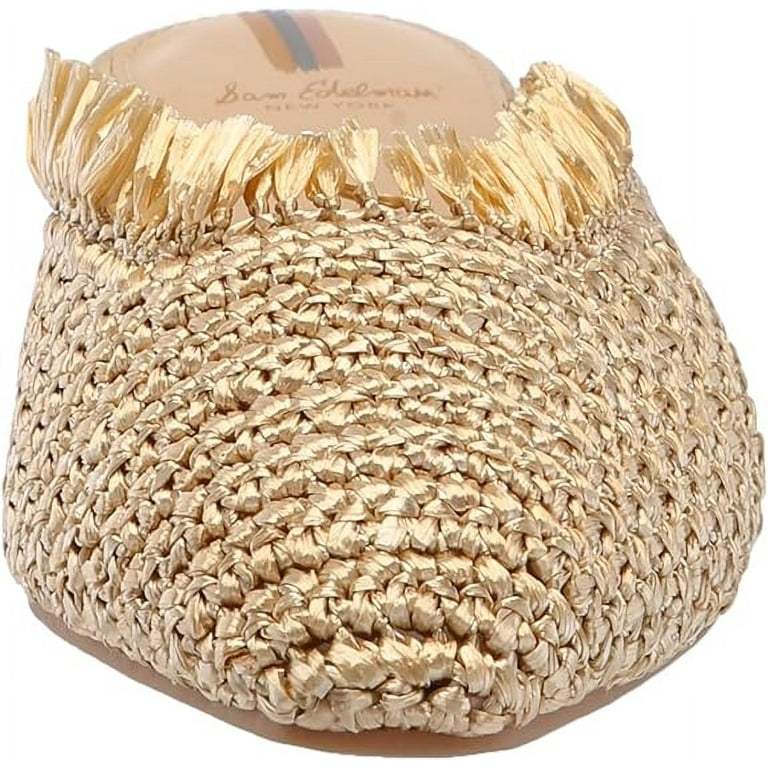Sam Edelman Reeta Gold Squared Toe Fringe Detailed Slip On Classic