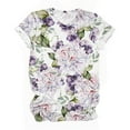 thumbnail image 4 of ICHUANYI Women's Fashion Summer Floral Print Regular Tops Short Sleeves Round Neck T Shirt, 4 of 5