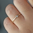 thumbnail image 3 of Princess Diamond Solitaire Ring, Dainty Band Ring, Thin Band Ring, Delicate Ring, Bezel Set Ring, Cubic Zirconia Ring, 3 of 5