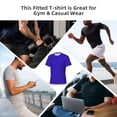 thumbnail image 6 of Bixox Men's Darkblue Printed Short Sleeve Skinny Athletic T-Shirt, 6 of 6