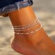 thumbnail image 5 of 1 juego de 5 piezas (plata) Tobilleras con cuentas bohemias Cadena de tobillera de plata multicapa Accesorios de playa Joyería de pie ajustable para mujeres y niñas Sincero Electrónica, 5 of 5