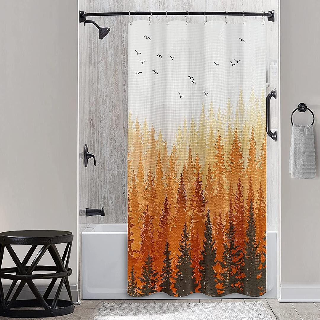 Stall Size 54x72 Shower Curtain Fall Forest Shower Curtain Set Autumn