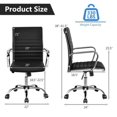 thumbnail image 5 of Black Faux Leather High Back Modern Classic Office Chair with Armrests, 5 of 5