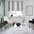 thumbnail image 4 of Grey Stripe Kitchen Curtains Small Short 39 Inch Length, Farmhouse Minimalist Striped Grommet Top Bedroom Living Room Curtains, Light Filtering Cafe Curtain Drapes 2 Panels Set 55''x39'', 4 of 9