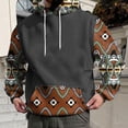 thumbnail image 1 of HUITKMM Sweat à Capuche Court Homme Décontracté Automne Hiver Manches Longues Imprimé Chandail en Molleton Blouse, 1 of 4