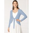 thumbnail image 2 of Cardigan Dobladillo Rizado RebeDe Punto Frente De CorbaPaMujeres Azul claro XS, 2 of 6