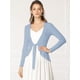 thumbnail image 2 of Cardigan Dobladillo Rizado RebeDe Punto Frente De CorbaPaMujeres Azul claro XS, 2 of 6
