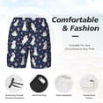 thumbnail image 6 of Picia Rabbit And Flower pattern Mens Swim Trunks with Compression Liner Stretch Beach Shorts Quick Dry with Zipper Pockets No-Chafing Board Shorts-Large, 6 of 9