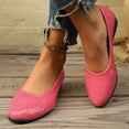 thumbnail image 5 of Wedge Dress Shoes for Women Ladies 2025 Spring Leather Pointed Toe Low Heel Ballet Flat Slip on Dressy Shoes, 5 of 9