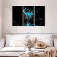 thumbnail image 2 of Elephant Stock Neon Blue Cocktail Wall Art - Horizontal Multi Panel Canvas - Living Room Wall Decor - Food And Drink Multi Panel - Black And Turquoise Decor - 45" x 28", 2 of 8