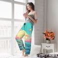 thumbnail image 5 of Sigee Retro Palm Beach Sunset print Women's Soft Pajama Pants Lounge Sleep Bottoms with Elastic Waistband and Pockets-Small, 5 of 6