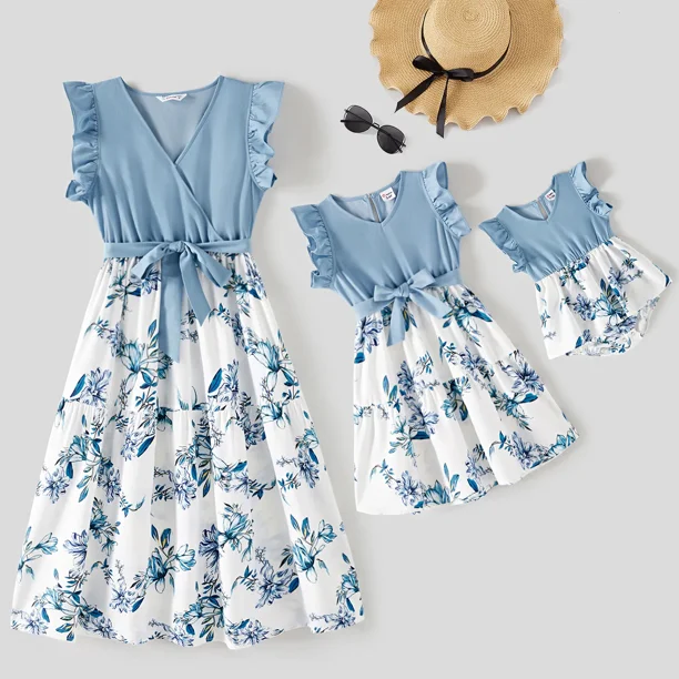 Mommy and me blue dresses hotsell