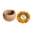 thumbnail image 4 of Kit de crochet para principiantes para taza de bebidas, posavasos floral completo tejido a mano Naranja, 4 of 9