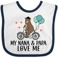 thumbnail image 3 of Inktastic My Nana Papa Love Me Grandchild Boys Baby Bib, 3 of 4