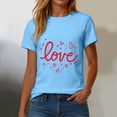 thumbnail image 4 of Yindaity T Shirts for Women Women's Valentine Shirts Retro Candy Couple Love Heart T-Shirt Casual Lover Gift Blouse Tops(Sky Blue,S), 4 of 8