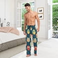 thumbnail image 3 of Men's Pajama Pants with Pockets Sleepwear Lounge Pants Stretch Casual Owls Ethnic, 3 of 7