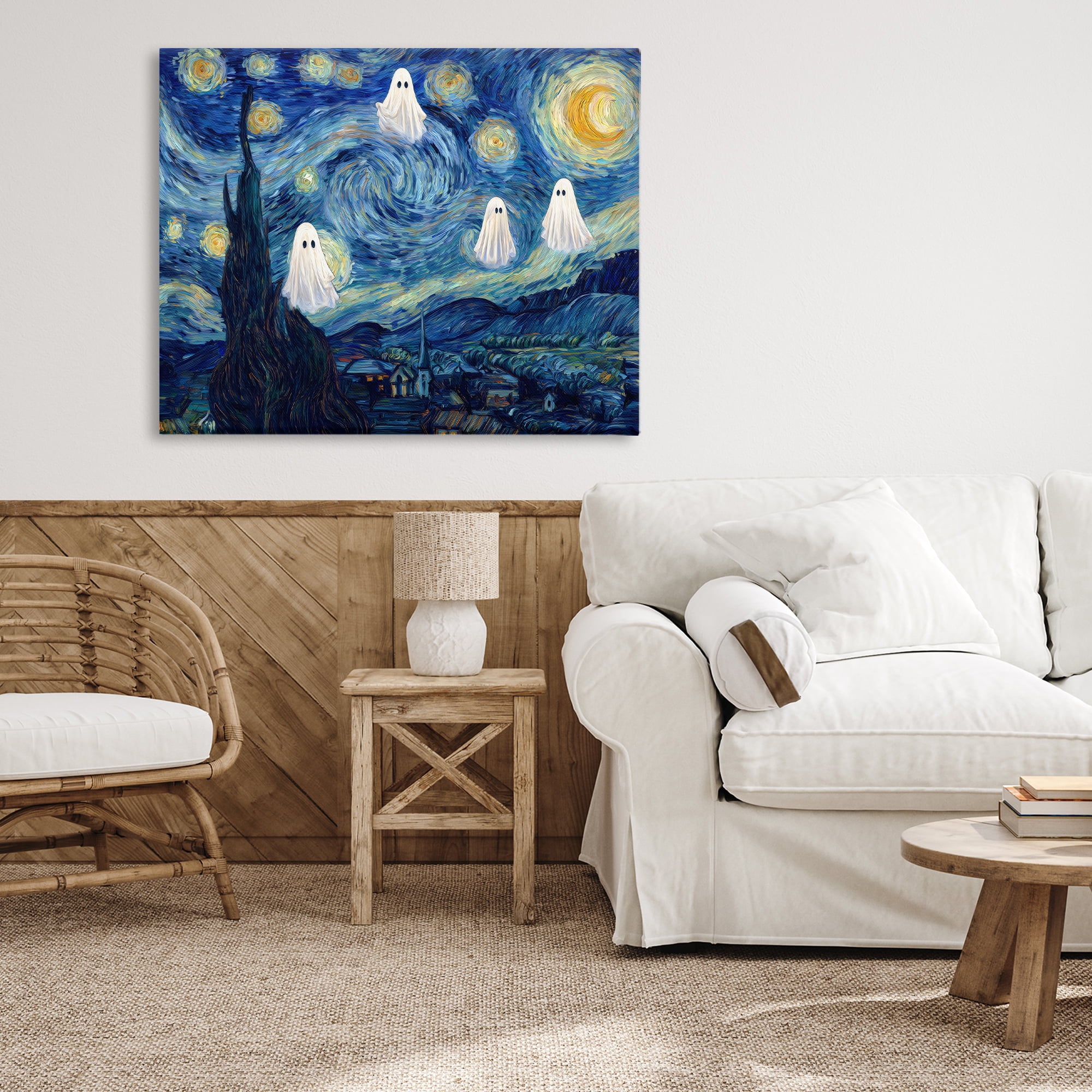 Classic Night Ghosties Canvas Wall Art, design by Arlington Prints