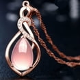 thumbnail image 3 of MKHSQHDG Aubaines du Jour Or Rose Mode Femmes Collier Pendentif Rose Bijou Déclaration, 3 of 3