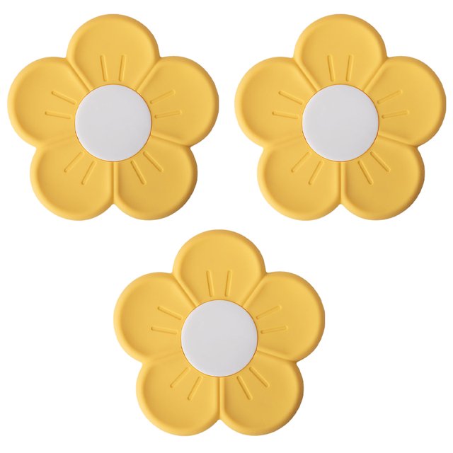 3 piezas de estera aislante de silicona resistente a altas temperaturas de calidad alimentaria, posavasos de silicona con flores de dos colores