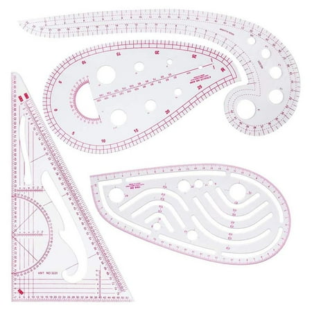 TiooDre 4-piece Garment Pattern Ruler Accurate Multi-purpose Clothing ...