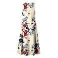 thumbnail image 6 of VBVC Women's Floral V-Neck Sleeveless Maxi Dress,Button Detail Loose Flowy Dress For Women,Ladies' Casual Patriotic Summer Sundress with Pockets,Multicolor,S-3XL, 6 of 8