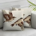 thumbnail image 3 of Acheng Throw Pillow Cover Cartoon Cheerful Sparrows Rectangular Sofa Pillow Case Cushion Cover for Home Couch Bed Decor,Set of 2 White(Two Side Print) 24x24in, 3 of 7
