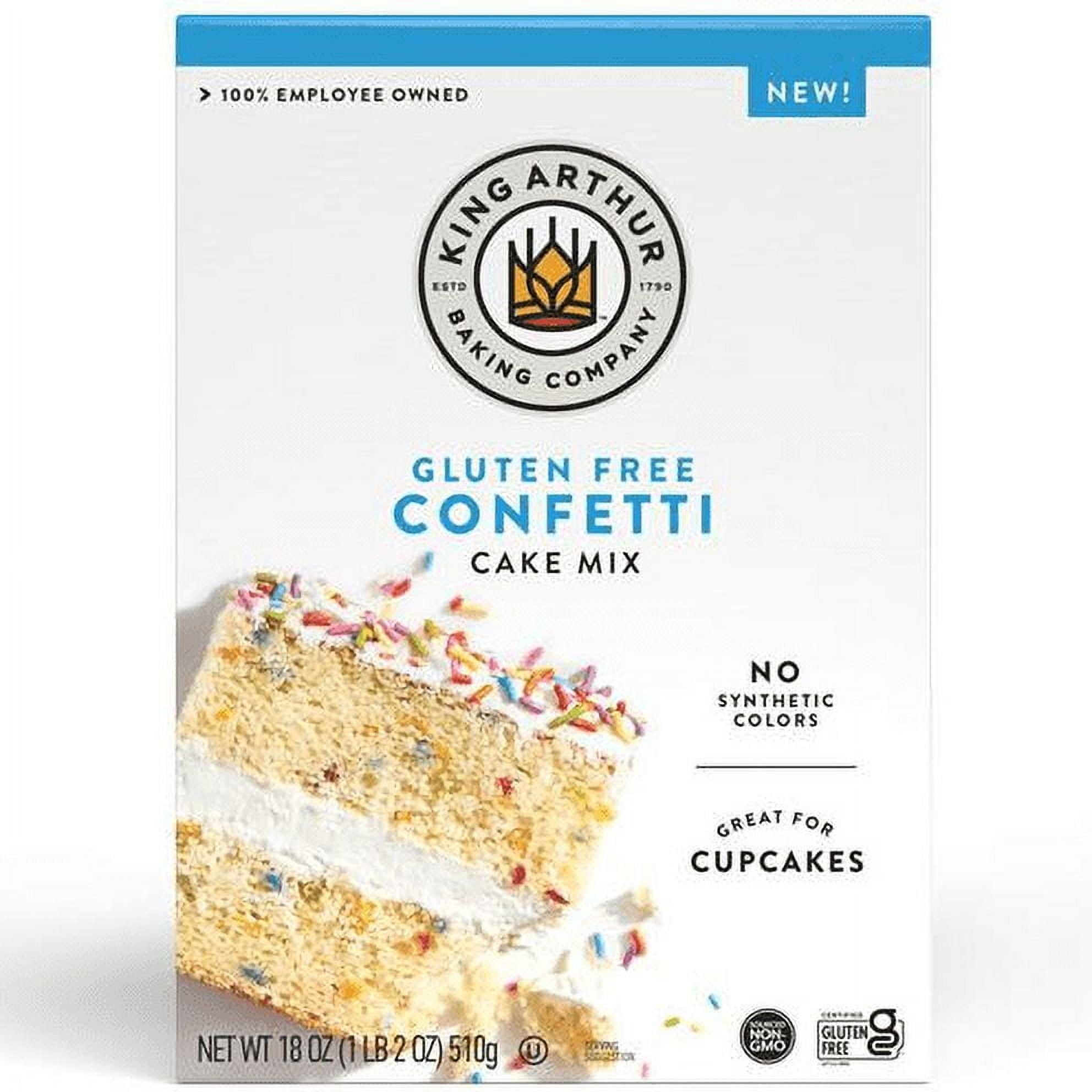 (3 pack) King Arthur Baking Company, Gluten-Free Confetti Cake Mix, 18 oz Box